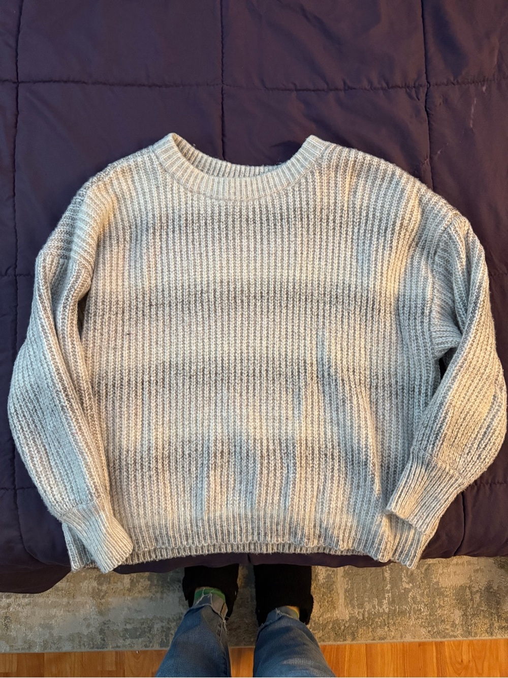 Women’s Tan Ribbed Crewneck Sweater